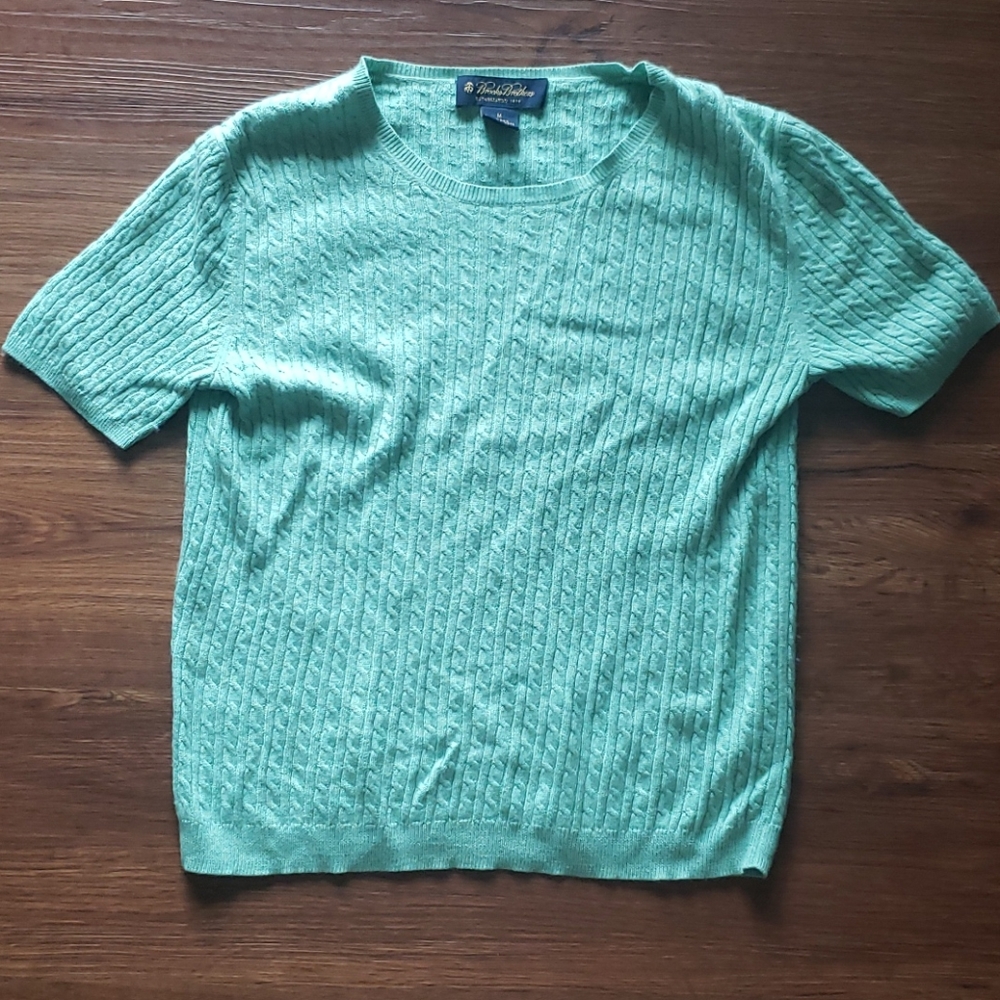 Mint Green Brooks Brothers Short Sleeve Sweater